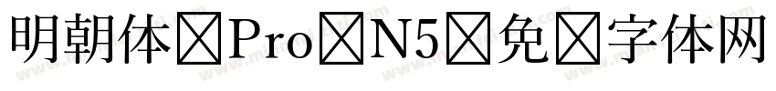 明朝体 Pro N5字体转换
